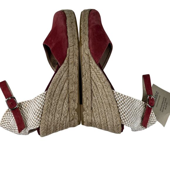 Ilse Jacobsen Wedge Espadrille Sandals Pink Suede 40 New - Picture 5 of 11